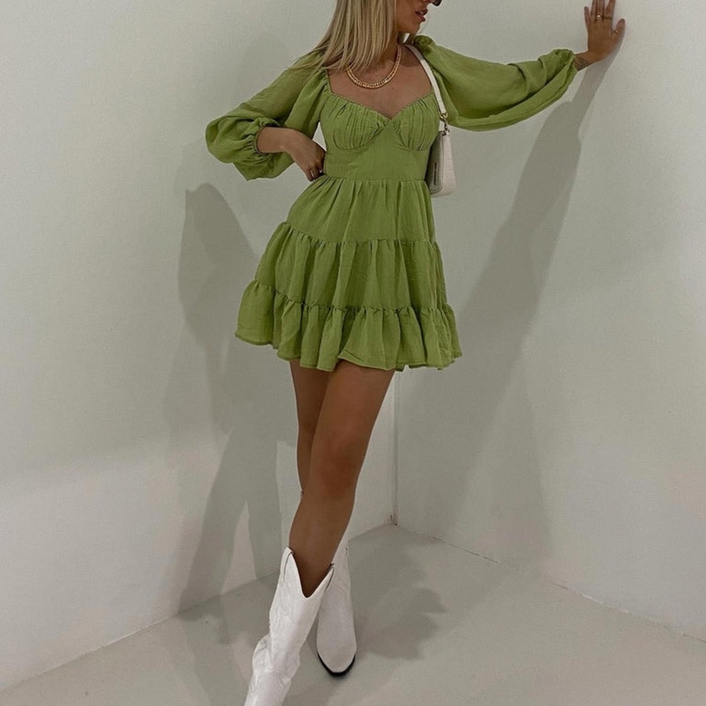 Princess Polly Danny Mini Dress in Green Size 8